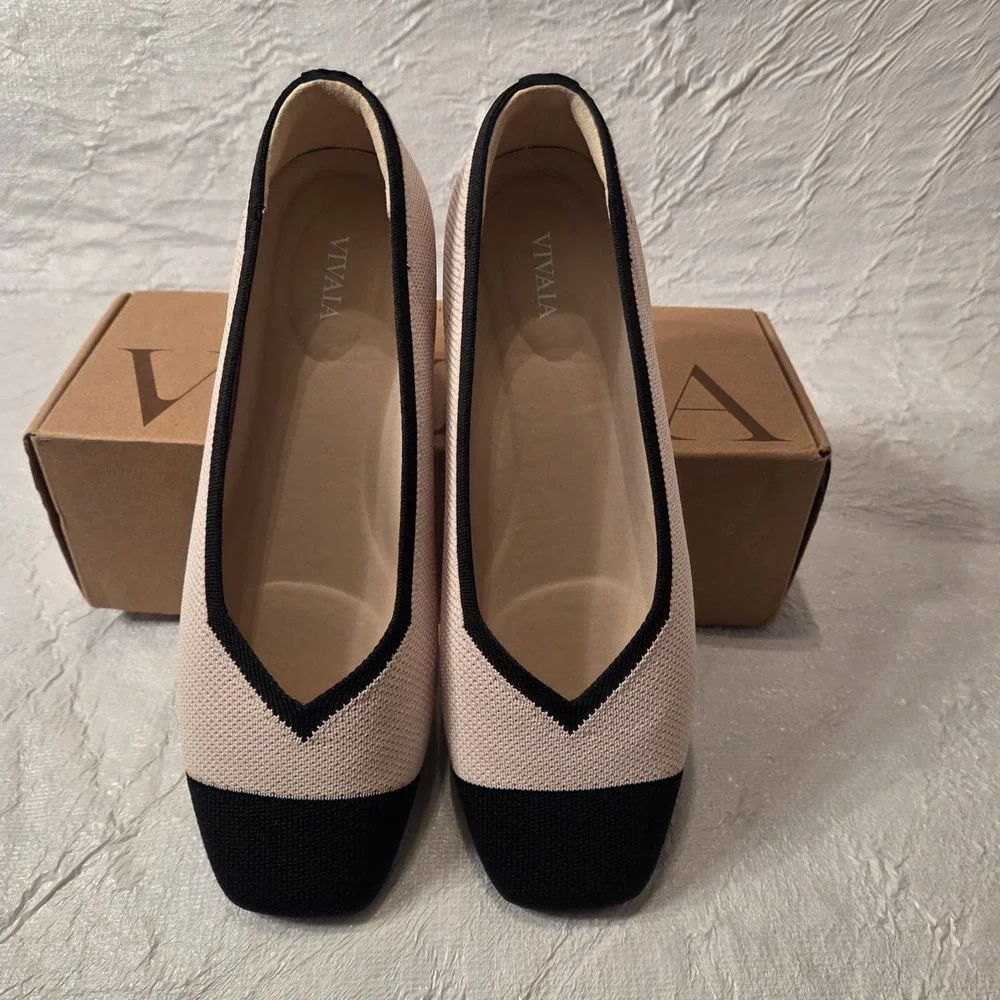VIVAIA Margo 2.0 Square Toe Flats Comfort Arch Support Sustainable EU 39 US 8 - Picture 4 of 16